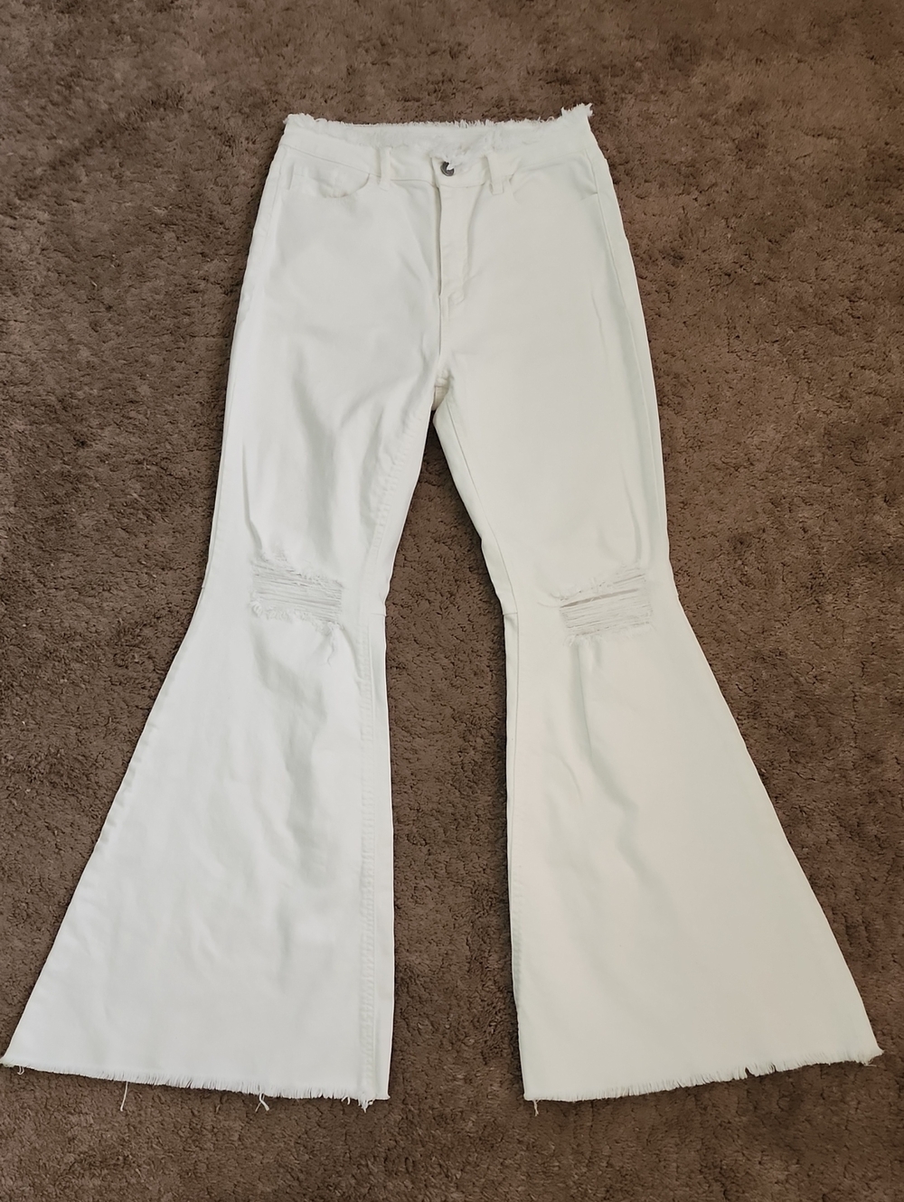 White Flared Distressed Women’s Jeans